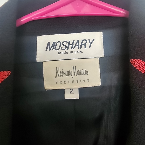 Vintage Moshary, blazer, size 2, red and black, wool. - Picture 2 of 11
